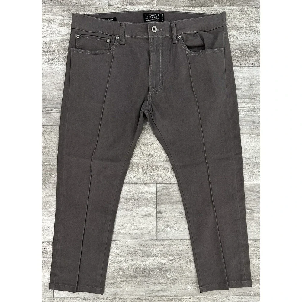 Lucky Brand Mens 121 Heritage Slim Straight Chino Actual 36x24 Cropped Pleated
